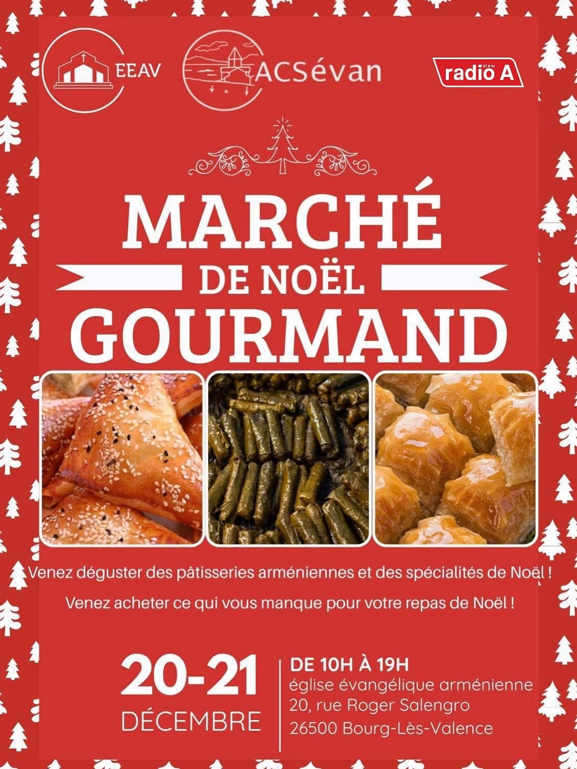 Le Marché de Noël Gourmand de l’Eglise évangélique arménienne de Valence samedi 20 et dimanche 21 décembre