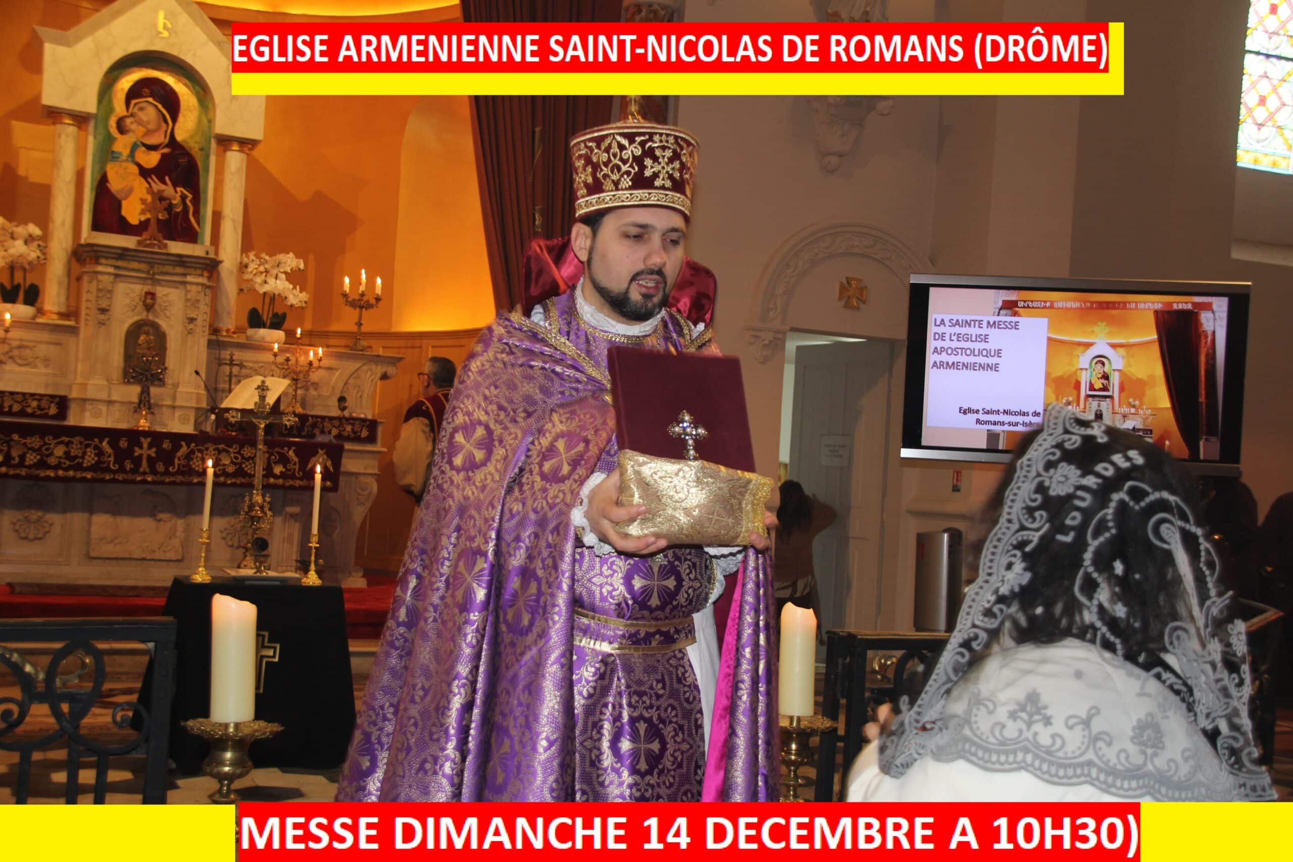 Messe à l’Eglise arménienne Saint-Nicolas de Romans dimanche 14 décembre à 10h30