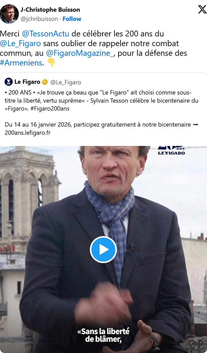 J. C. Buisson : Notre combat commun pour la défense des Arméniens