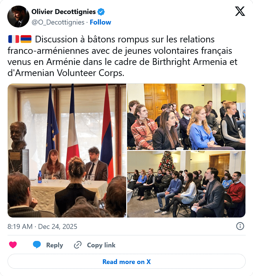 O. Decottignies :  Discussion à bâtons rompus sur les relations franco-arméniennes