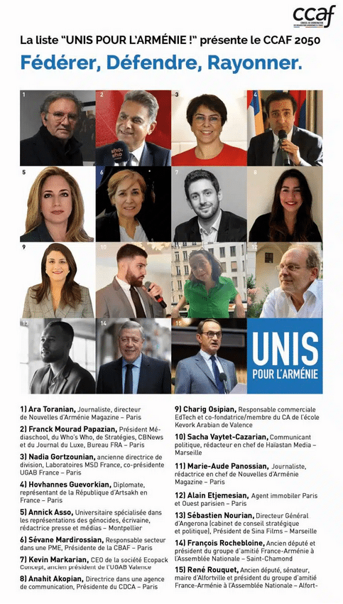 La liste Unis pour l’Arménie vous présente ses meilleurs voeux