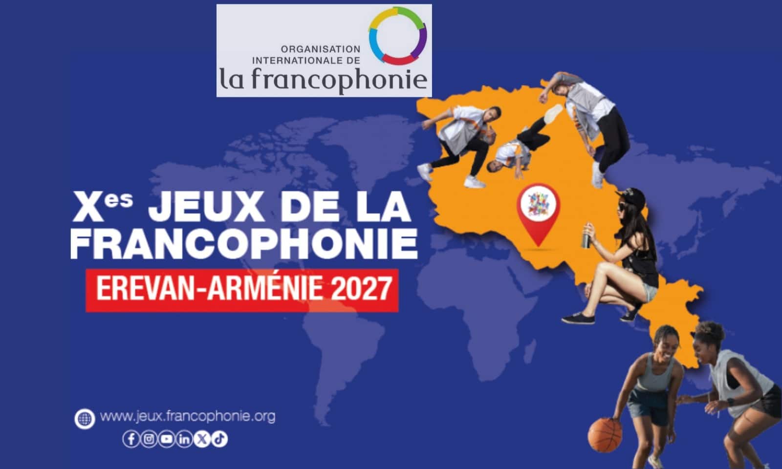 Dans le cadre des Jeux internationaux de la Francophonie en Arménie en 2027, le ministère des Sports et des Affaires culturelles annonce un concours dans 10 catégories culturelles