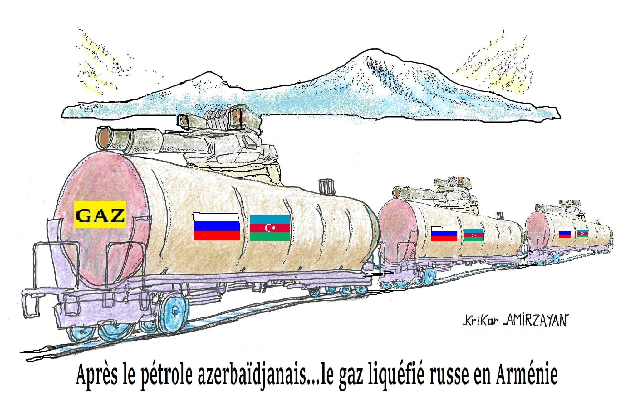 L&rsquo;Arménie et l&rsquo;Azerbaïdjan ont conclu un accord concernant le transport ferroviaire de gaz liquéfié et de bitume à travers le territoire azerbaïdjanais affirme le ministre arménien de l&rsquo;Économie Gevorg Papoyan