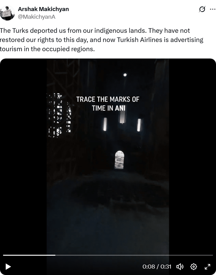Quand Turkish Airlines fait la promotion d&rsquo;Ani