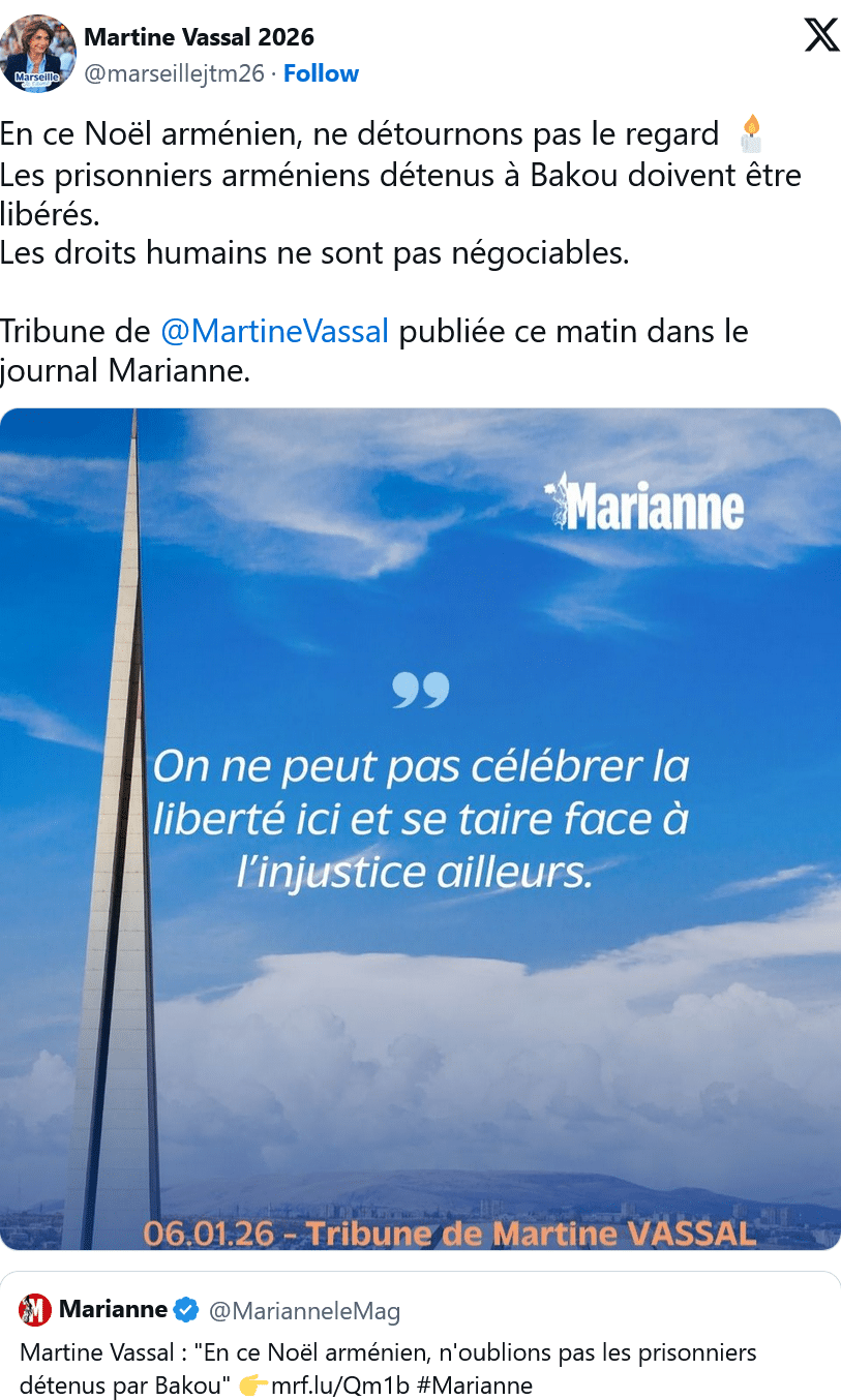 M. Vassal : Les prisonniers arméniens détenus à Bakou doivent être libérés