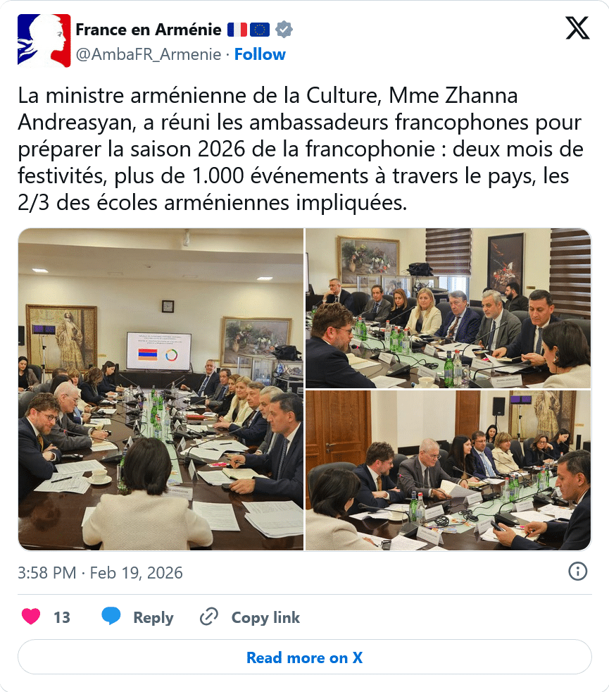 France en Arménie : deux mois de festivités pour la francophonie