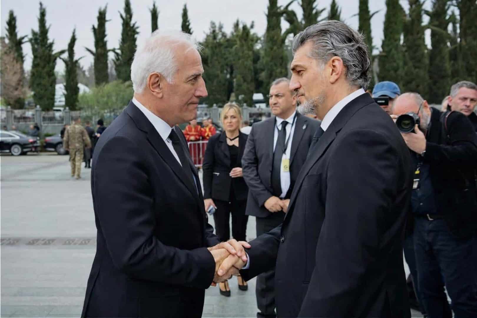 Le Président arménien Vahagn Khatchatourian a assisté aux funérailles d&rsquo;Ilia II à l&rsquo;église de la Sainte-Trinité de Tbilissi