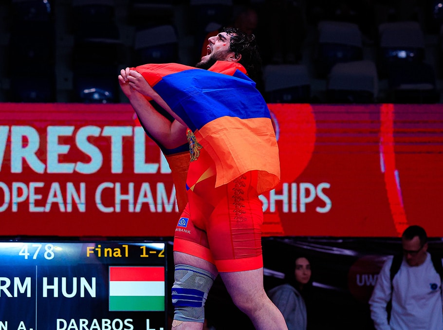Aramayis Harutyunyan (Arménie) sacré champion d&rsquo;Europe espoirs des super-lourds et Samvel Terteryan (77 kg) vice-champion d’Europe de lutte gréco-romaine à Zrenjanin (Serbie)