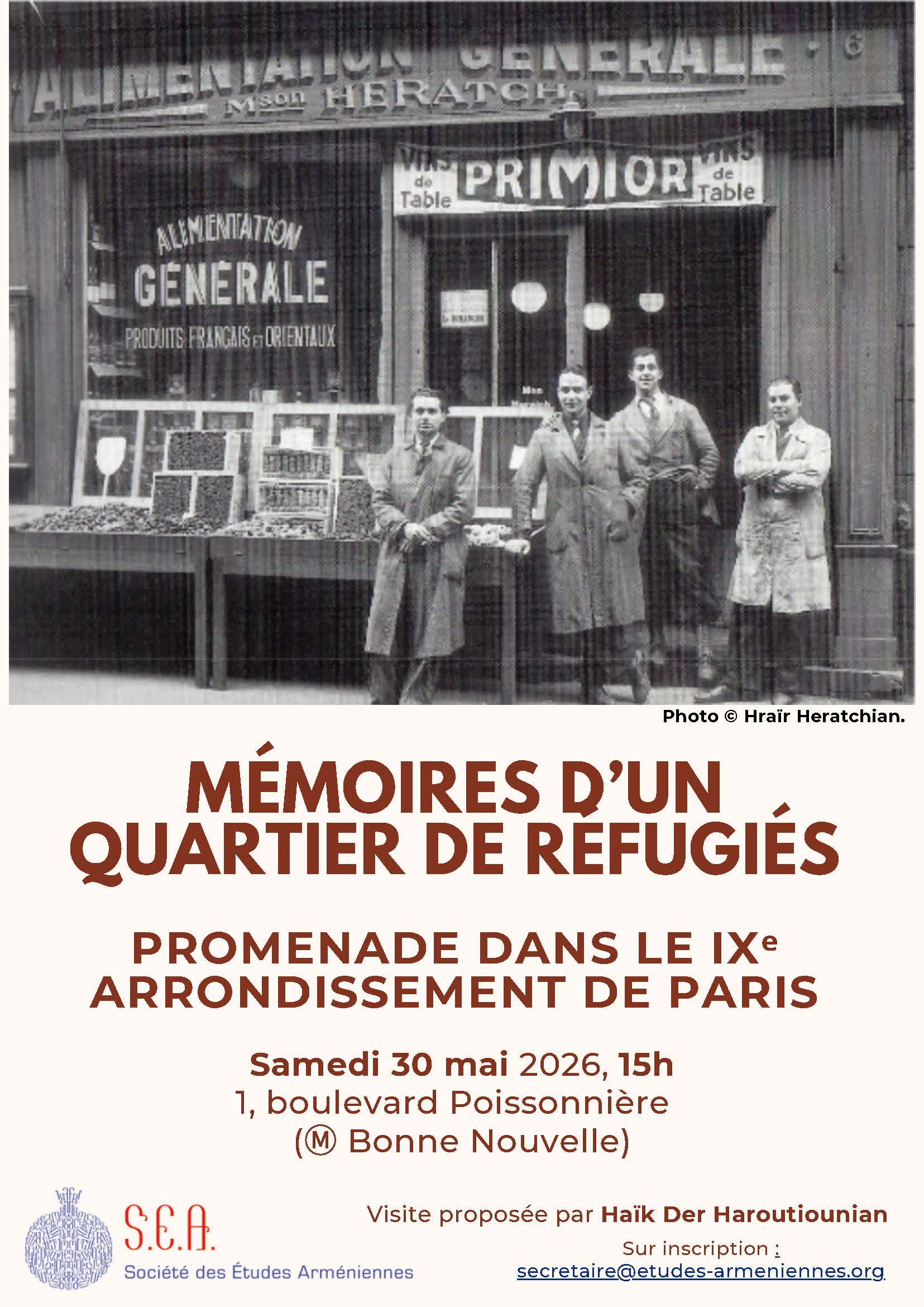Promenade dans un ancien quartier arménien de Paris le 30 mai