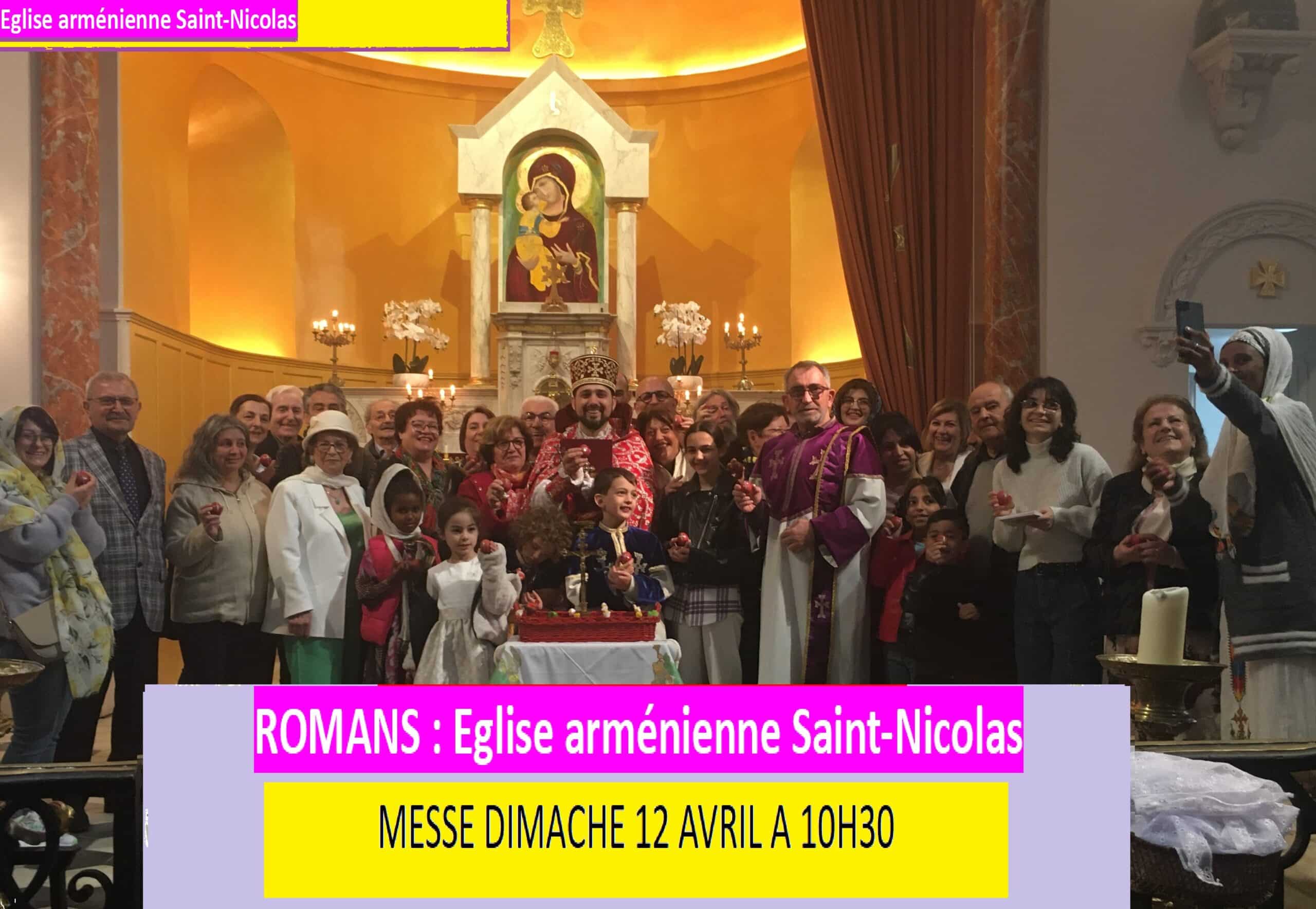 Messe à l’Eglise arménienne Saint-Nicolas de Romans dimanche 12 avril (10h30)
