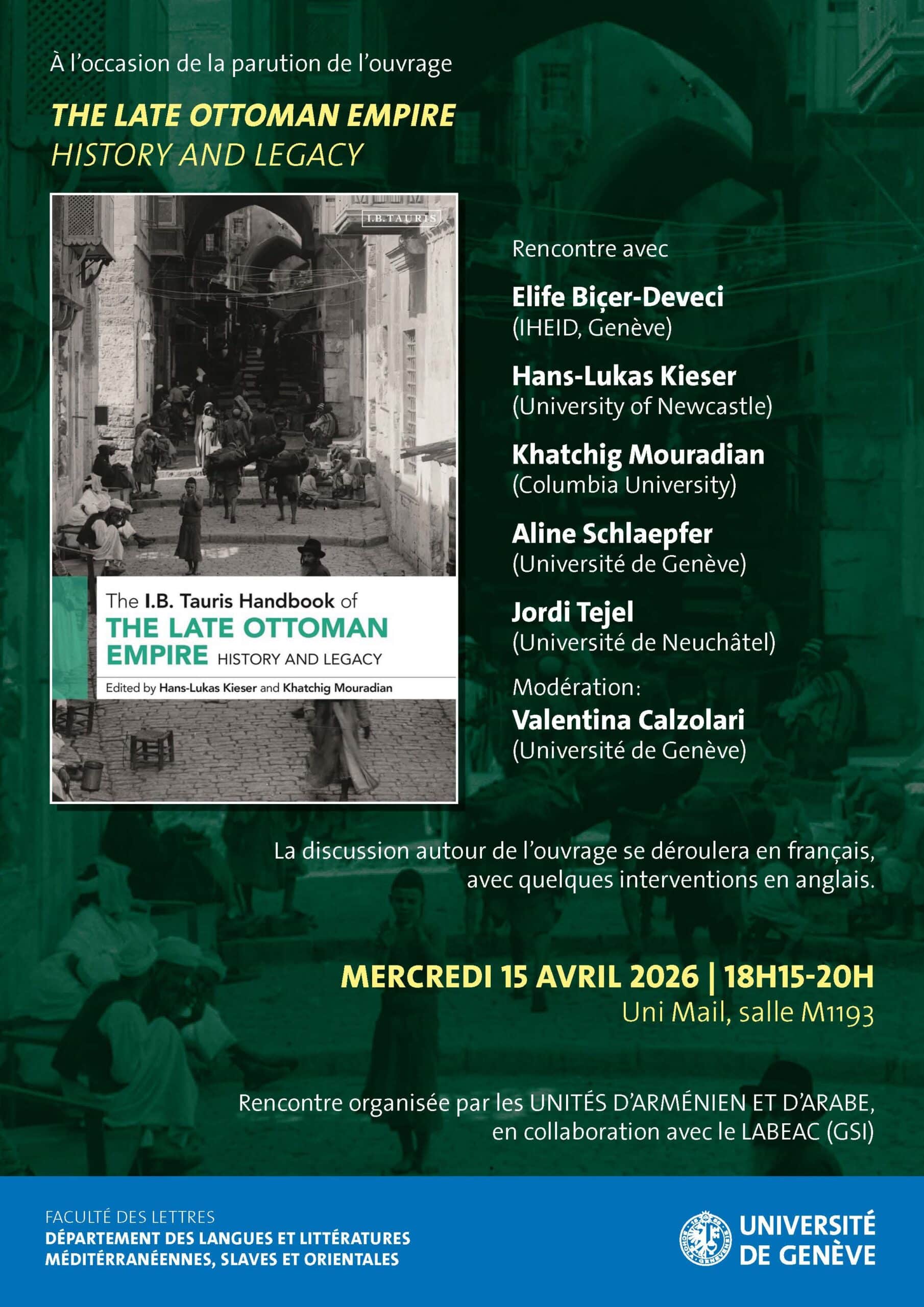 Rencontre littéraire le 15 avril à l&rsquo;Université de Genève