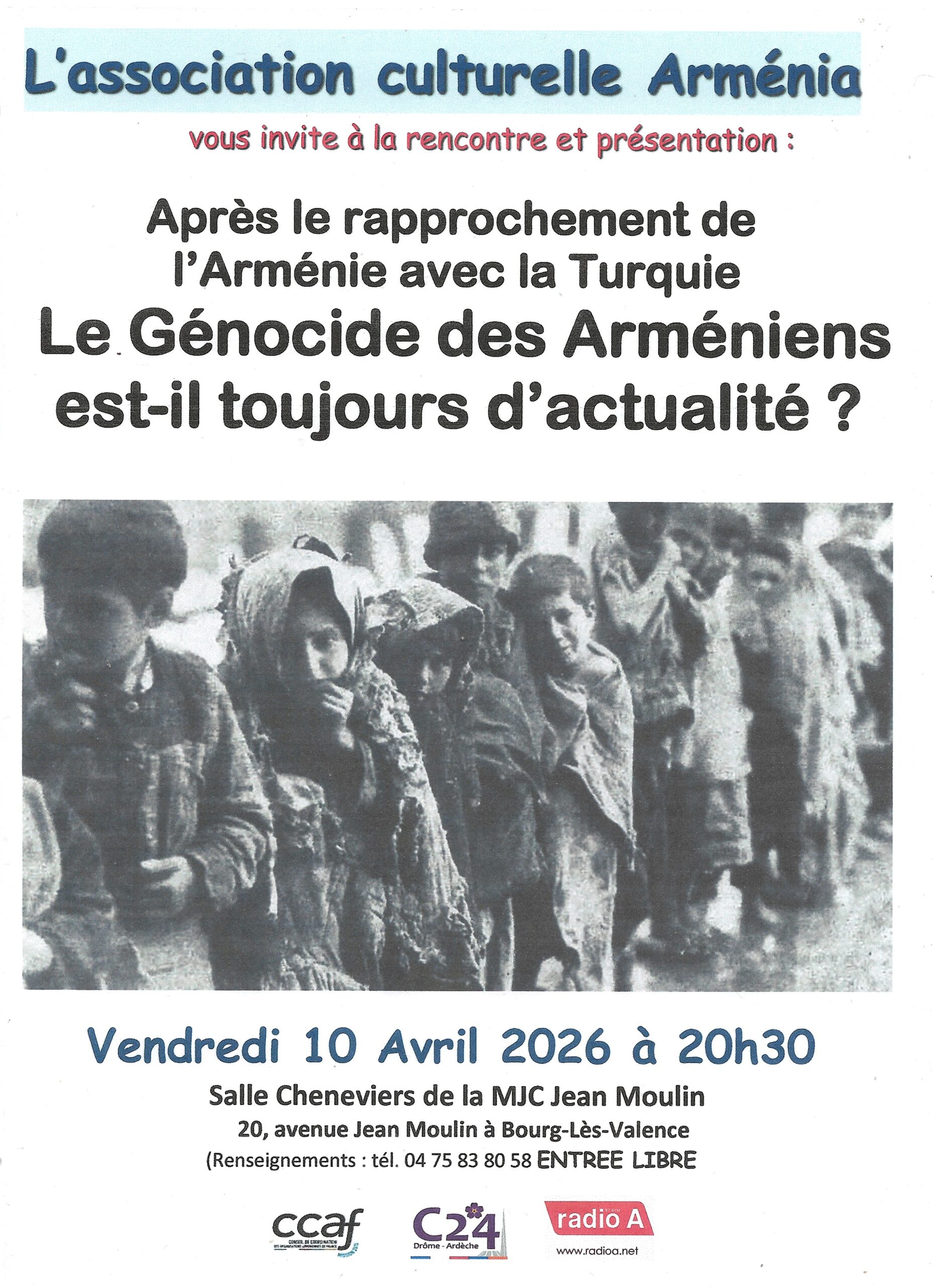 « Arménia » en débat ce vendredi 10 avril : 111 ans après, le Génocide des Arméniens est-il toujours d’actualité ?
