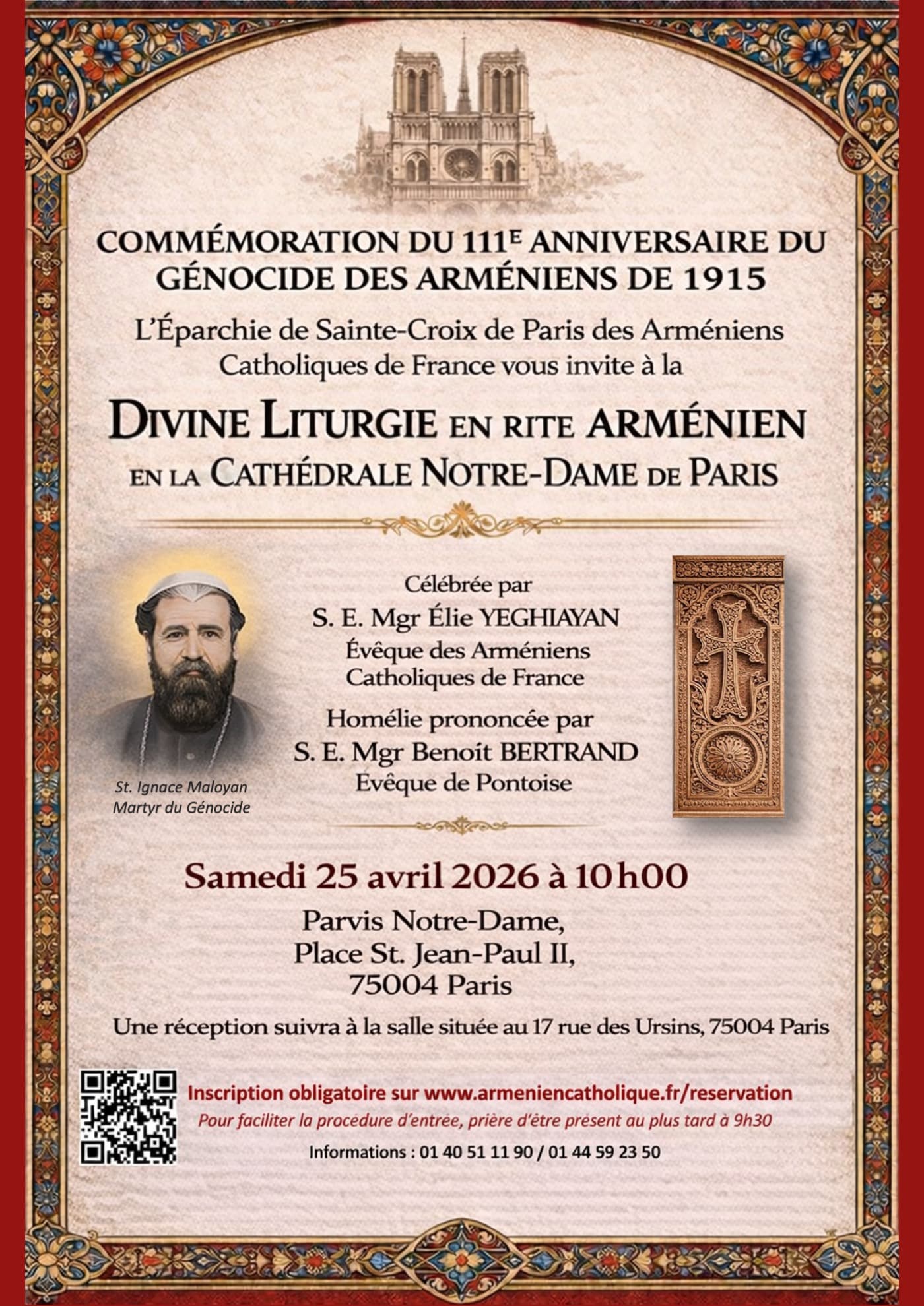Messe commémorative à Notre Dame de Paris le 25 avril