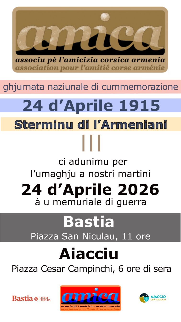 Commémoration du génocide arménien à Ajaccio et Bastia