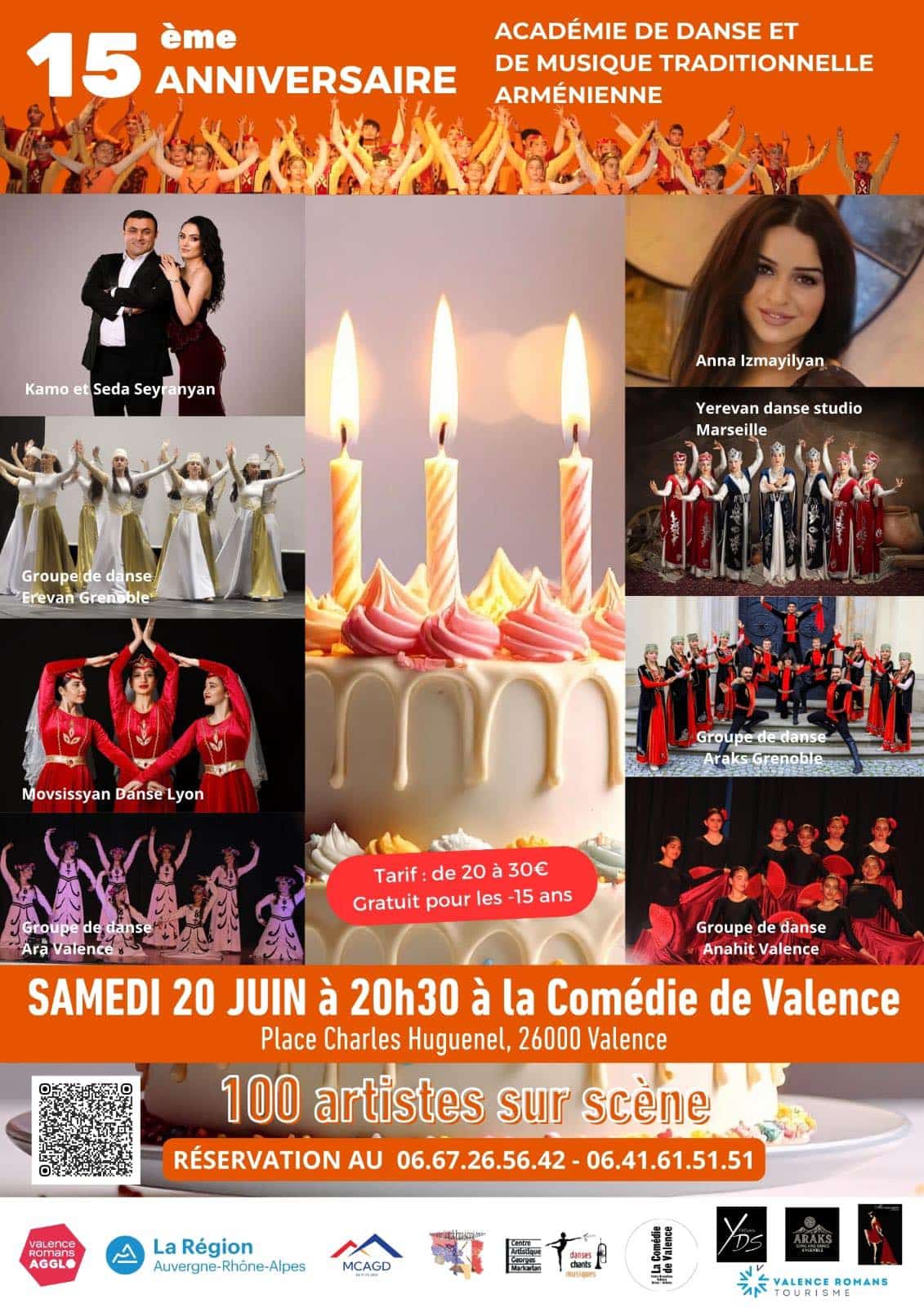 Grand spectacle à Valence à l’occasion du 15ème anniversaire de l’Académie de danse et de musique traditionnelle arménienne du Centre artistique Georges Markarian de Bourg-lès-Valence