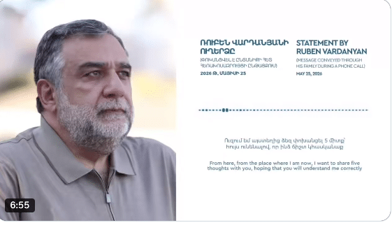 DISCOURS DE RUBEN VARDANYAN (prononcé lors d&rsquo;un appel téléphonique avec sa famille)