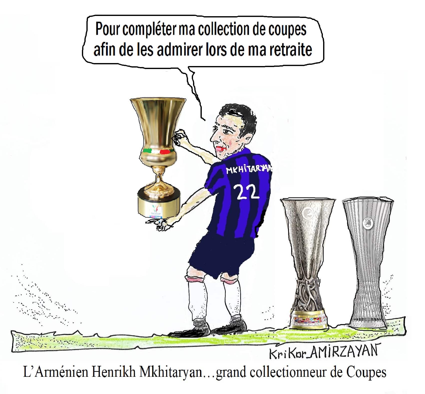 L’ex-capitaine de l’équipe d’Arménie Henrikh Mkhitaryan après le titre de Champion d’Italie, remporte avec l’Inter Milan la Coupe d&rsquo;Italie, peut-être à quelques jours de l’annonce de sa retraite professionnelle
