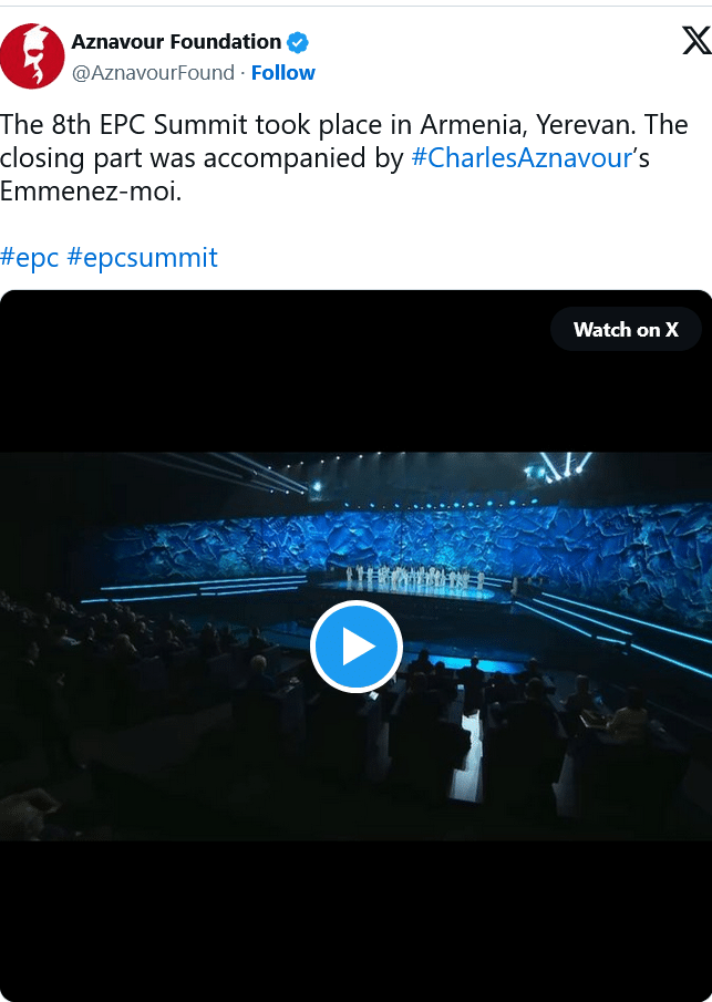 Aznavour Fondation : le 8e sommet s&rsquo;achève sur Emmenez-moi d&rsquo;Arnavour