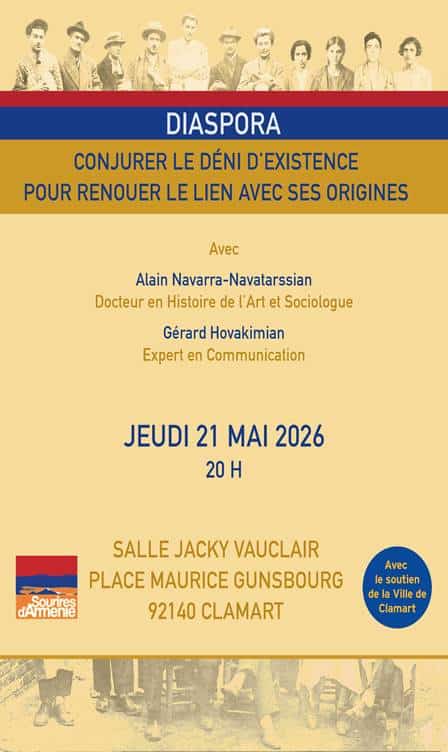 Rappel : conférence avec Gérard Hovakimian le 21 mai à Clamart