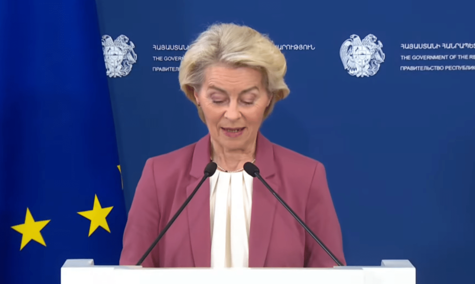 Ursula von der Leyen en Arménie : Je suis venue vous dire que vous pouvez compter sur nous