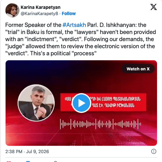 Karina Karapetyan : c&rsquo;est un procès politique