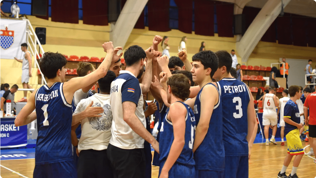 L&rsquo;équipe d&rsquo;Arménie U16 de basket décroche une deuxième victoire au Championnat d&rsquo;Europe