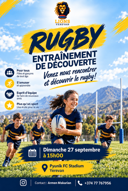 Les lions d&rsquo;Erevan lancent leur nouvelle saison de rugby avec deux événements majeurs à Erevan