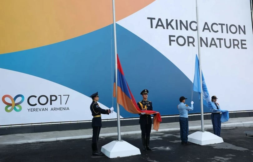 Cérémonie de levée du drapeau de l&rsquo;ONU à Erevan en amont de la COP17