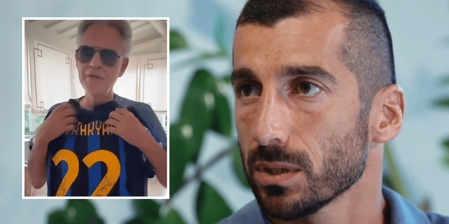 Le ténor et chanteur lyrique italien Andrea Bocelli remercie Henrikh Mkhitaryan pour son cadeau