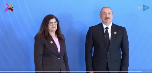 À Bakou, les responsables n&rsquo;ont pas mentionné le nom de famille de Varsen Aghabekyan, la ministre des Affaires étrangères palestinienne