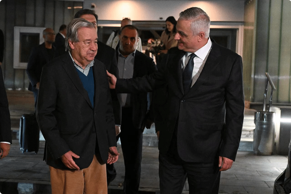 Le secrétaire général de l&rsquo;ONU, Antonio Guterres, arrivé en Arménie